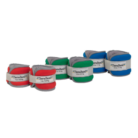 Performance Health Theraband Ankle & Wrist Weight Sets – 3 Configuration Options, 1 ea, 2 Lb Pair (1 Lb Ea)
