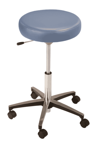 MTI 322 Stool – Pneumatic Hand Operated, Chrome Base without Backrest, 300 lbs. Capacity, For Exam and