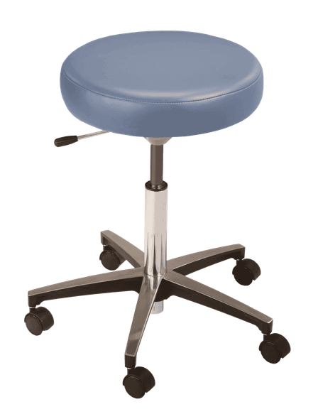 MTI 322 Stool – Pneumatic Hand Operated, Chrome Base without Backrest, 300 lbs. Capacity, For Exam and