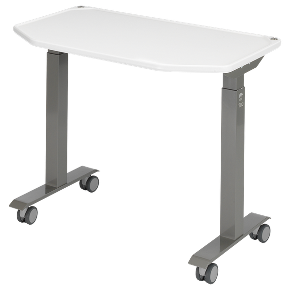 MTI 700 Mobile Instrument Table – Adjustable Height, Ultra White Top, 200 lb Capacity, For Surgery and