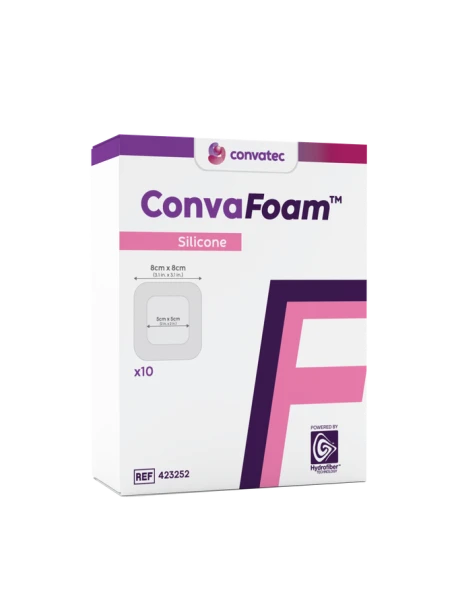 Convatec ConvaFoam Silicone Foam Dressing – Silicone Technology, 10 in x 10 in to 9.4 in x 8.4 in Sizes