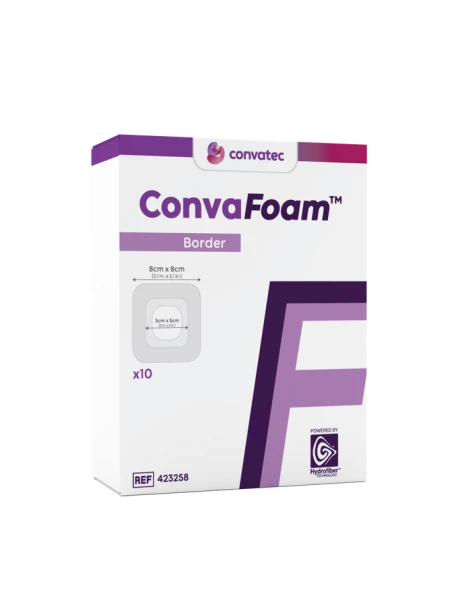 Convatec ConvaFoam Non-Adhesive Foam Dressing – Hydrofiber Technology, 10 in x 10 in to 6 in x 6 in Sizes