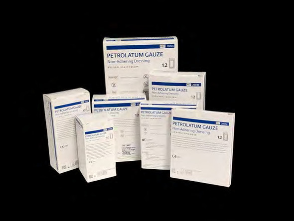 Gentell Petrolatum Gauze Dressings – 1 in x 8 in to 6 in x 36 in Sizes, Boxes of 4 or 6 or 12