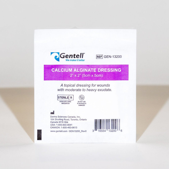 Gentell Calcium Alginate Dressings – 2 in x 2 in to 10 in x 10 in Sizes, Boxes of 50, Sterile