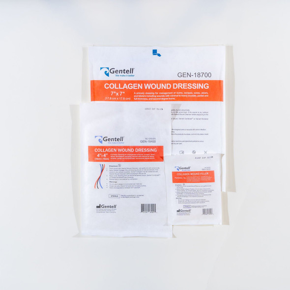 Gentell Collagen Wound Dressings – 2 in x 2 in to 4 in x 4 in Sizes, Boxes of 30, For Advanced Wound Care