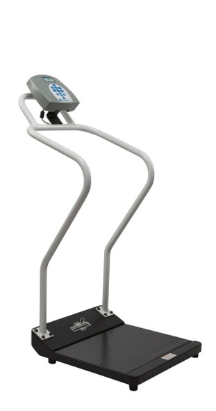 Health O Meter 3001KL-AMX Antimicrobial Digital Platform Scale with Extended Handrails – 1000 lb Capacity