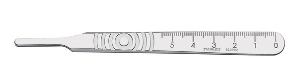 Cincinnati Size 4 Surgical Handle, Non-UDI Marked, For Blades 18-27, Stainless Steel, Reusable Instruments
