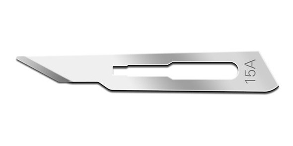 Swann Morton Surgical Blades Size 15A, Carbon Steel and Stainless Steel, Sterile, For Size 3 Handles