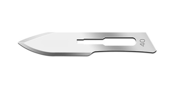 Swann Morton Surgical Blades Size 40, Carbon Steel, Sterile, For Size 3 Handles, 100 Per Box