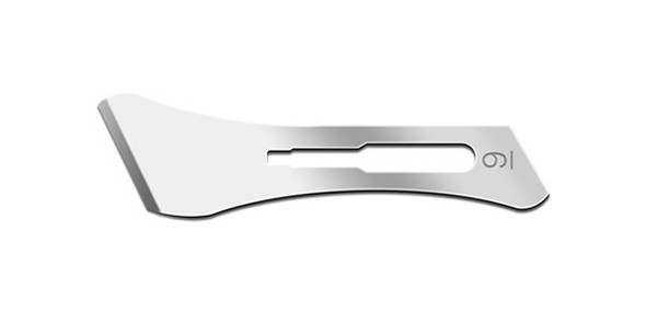 Swann Morton Surgical Blades Size 9, Carbon Steel and Stainless Steel, Sterile, For Size 3 Handles