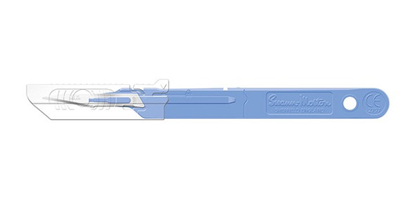 Swann Morton Retracting Guard Safety Scalpels Size 11P, Sterile and Non-Sterile, Guarded Blade Design