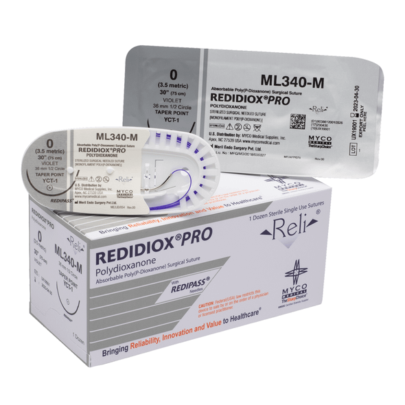 REDIDIOX PRO Absorbable Monofilament PDO Suture with Needle – Packaged 12 to a box – 11 Configurations
