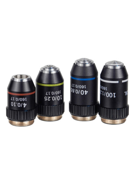 Unico 100X Achromat Objective Din for Unico Microscopes – NA 1.25, Oil, Retractable Front Lens