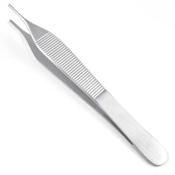 Sklar Adson Tissue Forceps – 4-3/4 in, Straight, 1X2 Teeth, Thumb Handle, Sklar OR Grade, Reusable
