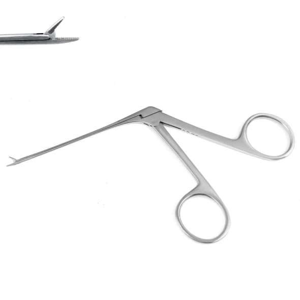 Sklar Hartmann Alligator Ear Forceps – 3-1/2 in, Straight, Alligator jaw, Serrated Edge, Finger rings Handle