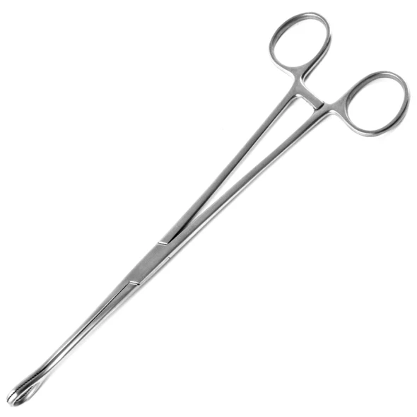 Sklar Foerster Sponge Forceps – 12 in, Straight, Fenestrated, Serrated Edge, Finger rings with ratchet Handle