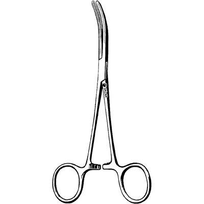 Sklar Merit St. Vincent Tube Occluding Forceps – 6-1/2 in, Curved, Smooth Edge, Merit Physician Grade