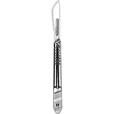 Sklar Scalpel Handle – 5-3/4 in, #4, Straight, Serrated Handle, Sklar OR Grade, Reusable, For Cardiovascular