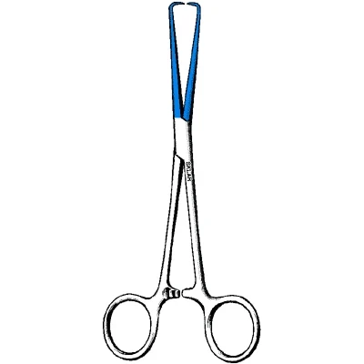 Sklar Blue Electrosurgical Schroeder Tenaculum Forceps – 10 in, Straight, Smooth Edge, Sklar OR Grade