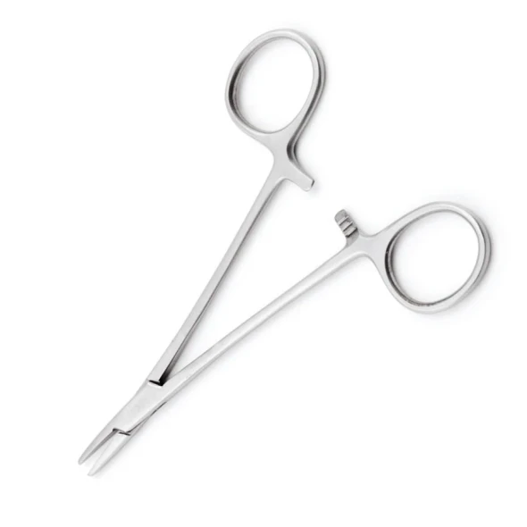 Sklar Webster / Halsey Needle Holder – 5-1/4 in, Straight, Smooth Edge, Finger rings with ratchet Handle