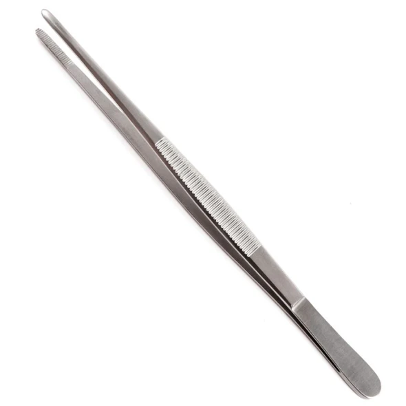 Sklar Econo Sterile Dressing Forceps – 8 in, Straight, Serrated Edge, Thumb handle, Econo Sterile Floor Grade