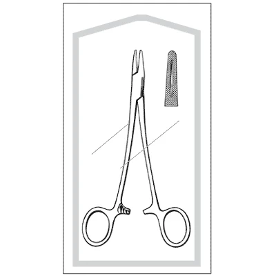 Sklar Econo Sterile Mayo-Hegar Needle Holder – 6 in, Straight, Cross-serrated with groove Edge