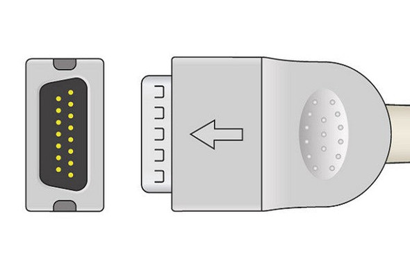 Cables & Sensors Mortara > Burdick Compatible Direct-Connect EKG Cable – 2 Configurations, Fits E350