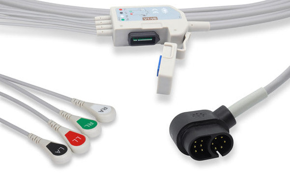 Cables & Sensors Zoll Compatible Direct-Connect EKG Cable – 4 Leads Snap 11 ft, For Patient Monitoring