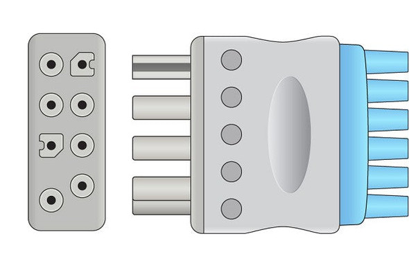 Cables & Sensors Nihon Kohden Compatible ECG Leadwire – 4 Configurations, 3 Leads Pinch/Grabber
