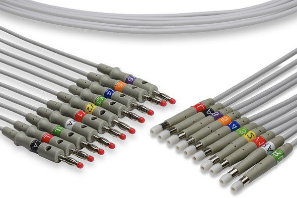 Cables & Sensors Welch Allyn Compatible EKG Leadwire – 2 Configurations, 10 Leads Banana, Fits CP 100
