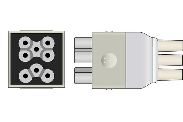 Cables & Sensors GE Healthcare > Marquette Compatible ECG Telemetry Leadwire – 5 Leads Pinch/Grabber