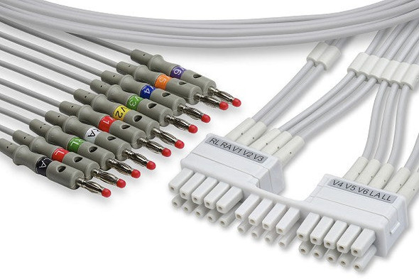 Cables & Sensors Mortara > Burdick Compatible EKG Leadwire – 10 Leads Banana, For Patient Monitoring