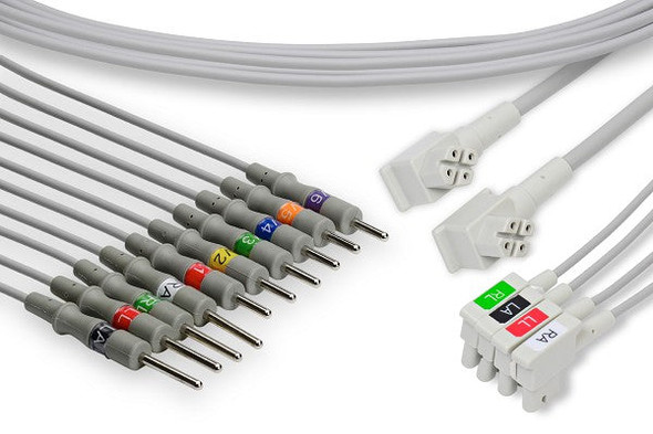 Cables & Sensors Philips Compatible EKG Leadwire 989803151631 – 10 Leads Banana, For Patient Monitoring