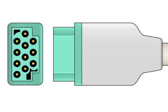 Cables & Sensors GE Healthcare > Marquette Compatible EKG Trunk Cable – 12 Leads, For Patient Monitoring