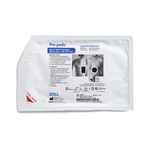 ZOLL Pro-Padz Radiolucent Liquid Gel Electrode, Single – for E Series, R Series, Pro-padz Electrode Line