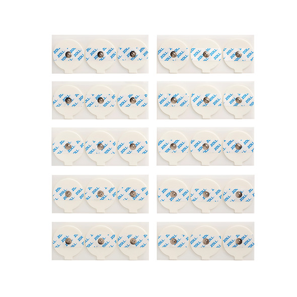 ZOLL ECG Lg 2" Round Electrodes, 10 Strips of 3 Per Pouch/600 Per Case – for E Series, R Series