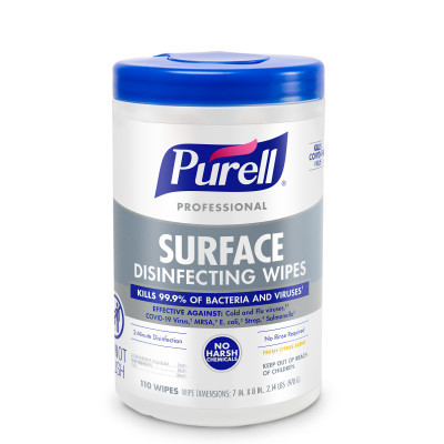 PURELL Professional Surface Disinfecting Wipes – 110ct Canister, 7"x8" Wipes – 110 count – Genuine GOJO Supply
