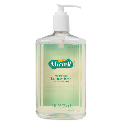 MICRELL Antibacterial Lotion Soap – 12 fl oz Pump Bottle – 12 oz Size – Packaged 12 per case