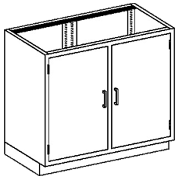 Blickman Double Base Medical Supply Cabinet – 35 in W x 35 3/4 in H x 22 in D – Stainless Steel Construction