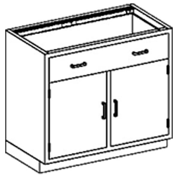 Blickman Double Base Medical Supply Cabinet – 35 in W x 35 3/4 in H x 22 in D – Stainless Steel Construction