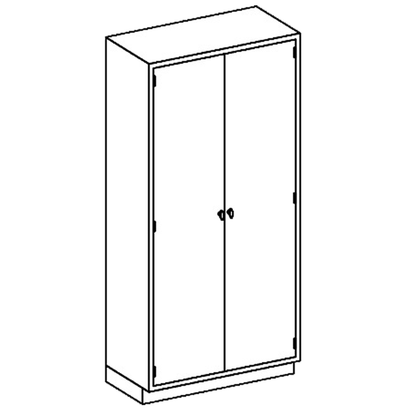 Blickman Medical Supply High Cabinet - Double Door – 35 in W x 84 in H x 18 in D – for Clinical Supply Storage