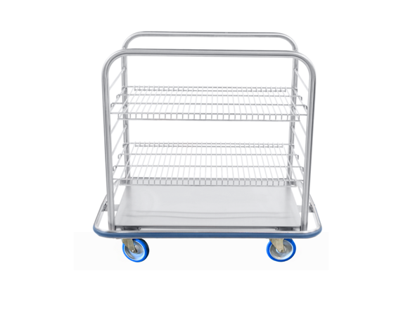 Blickman Open Case Cart – 42 in W x 40 3/4 in H x 29 in D – Fully Welded Stainless Steel – Steel Build