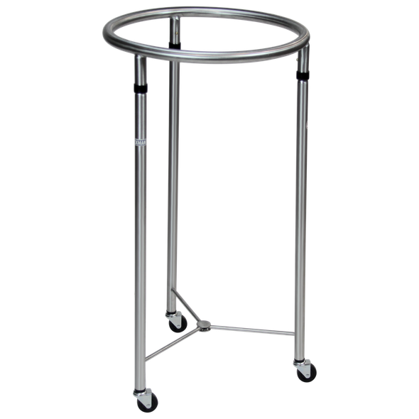 Blickman Chrome Round Hamper – Stainless Steel Frame – for Soiled Linen Collection – with Foot Pedal Options
