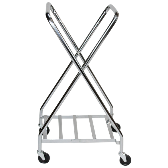 Blickman Folding Adjustable Hamper – Fully Welded Stainless Steel – with Swivel Casters – Easy-Access Shelves