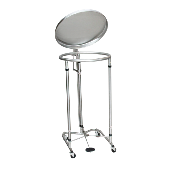 Blickman Stainless Steel Round Hamper – Stainless Steel Frame – for Soiled Linen Collection – Steel Build