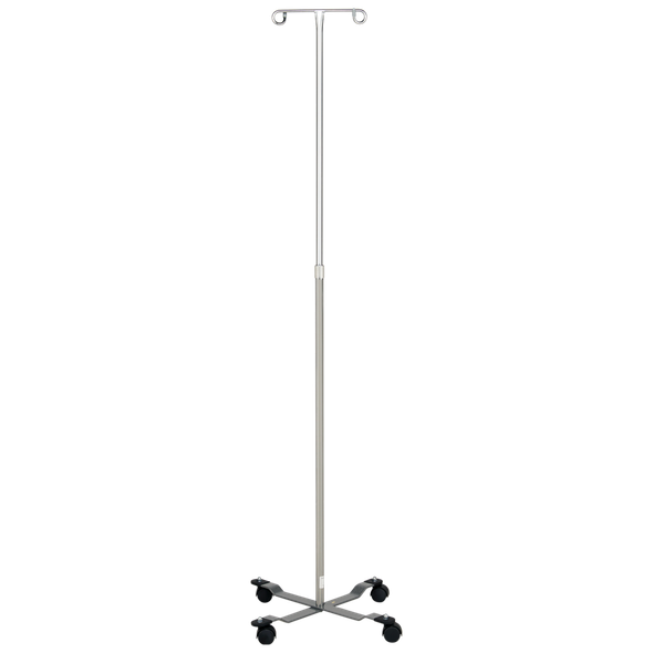 Blickman 4-Leg Chrome IV Stand – Height Adjustable – Swivel Caster Base – for Hospital and Clinic Use