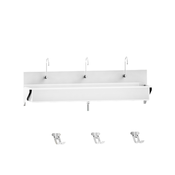 Blickman Windsor Scrub Sink (Triple Station) – Stainless Steel Construction – for Surgical Scrub Areas
