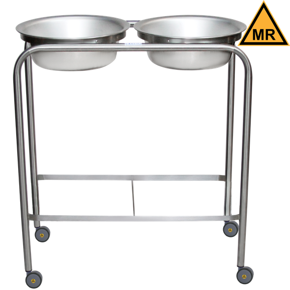Blickman MR Double Basin Solution Stand – for Operating Room Use – Basin Ring Design – with Swivel Casters
