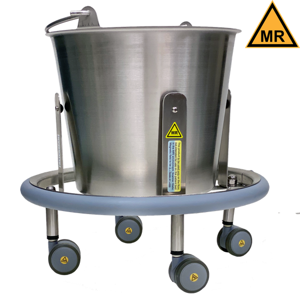 Blickman MR Kick Bucket – Stainless Steel Construction – Basin Ring Design – with Swivel Casters – Steel Build