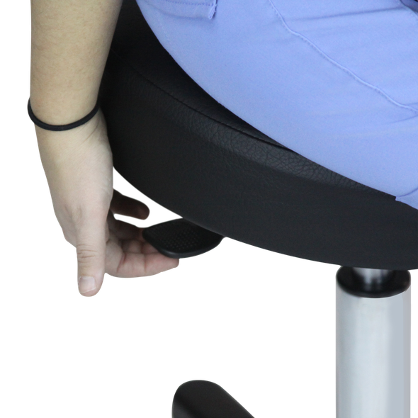Blickman Economy Stool – Height Adjustable Seat – Vinyl Upholstered Seat – Five-Leg Base Design – Steel Build